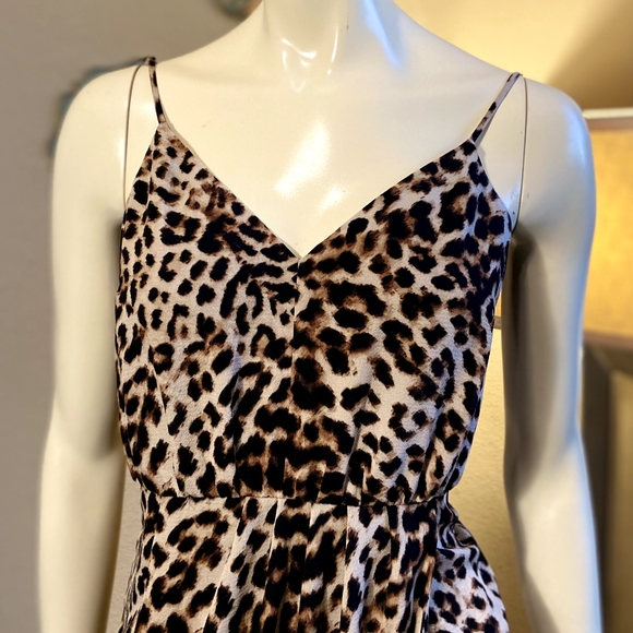 Vince Camuto Vneck Leopard Print Midi Dress Nwt - Picture 4 of 9